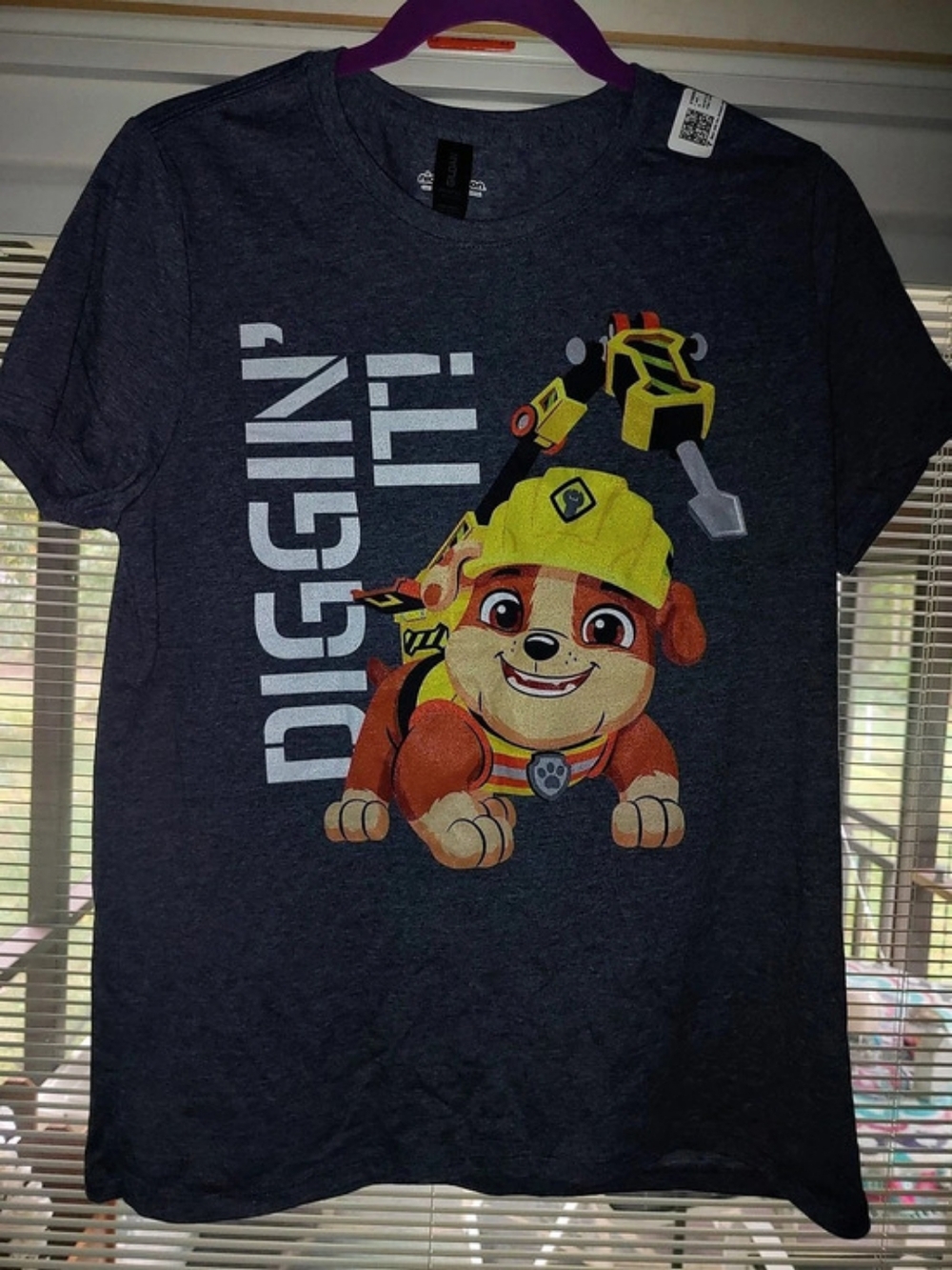 Nickelodeon Paw Patrol Rubble Diggin It T-Shirt Gray